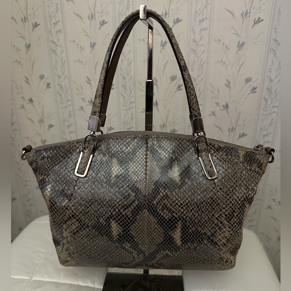 Coach Madison Kelsey Python Embossed Satchel - Picture 2 of 16